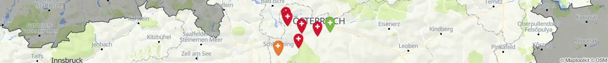Kartenansicht für Apotheken-Notdienste in der Nähe von Bad Aussee (Liezen, Steiermark)